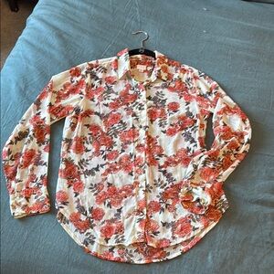 a.n.a. Floral Red and White Men's Shirt